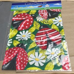 NWT CUSTOM DECOR, INC 1507FM fancy ladybugs 12x18” garden flag